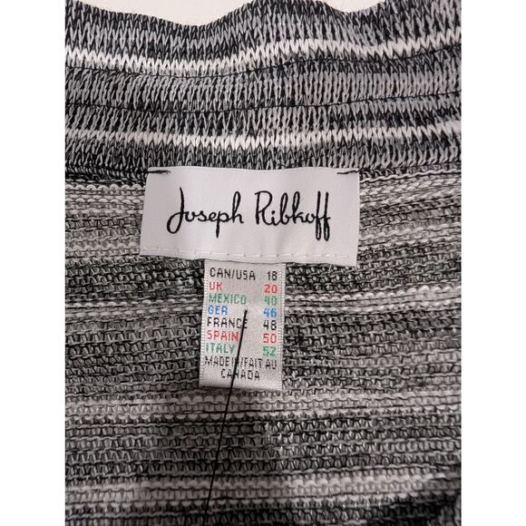 Joseph Ribkoff Sweater Womens 18 Black White Zip Front Cardigan Hi-Low NWT - Picture 6 of 11